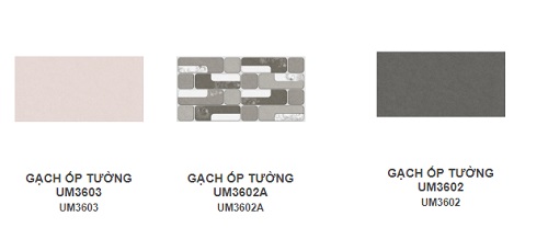 Bộ gạch ốp tường nhà tắm Viglacera UM3602, UM3602A, UM3601 gạch ốp tường nhà tắm đẹp