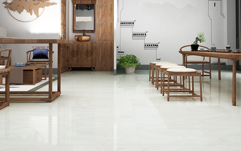 Gạch lát nền với lớp men bóng chống bám bẩn Gạch lát nền với lớp men bóng chống bám bẩn
