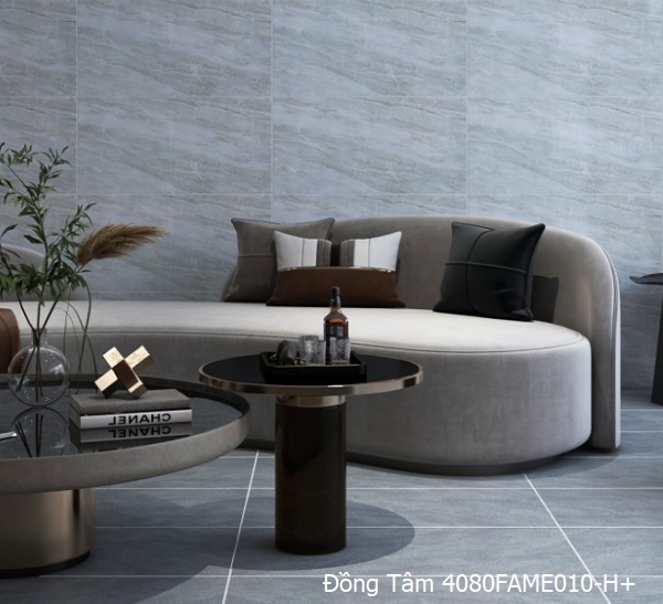 Gạch xám luôn được ưa chuộng trong ốp tường phòng khách, kiến tạo không gian hiện đại Gạch xám luôn được ưa chuộng trong ốp tường phòng khách, kiến tạo không gian hiện đại