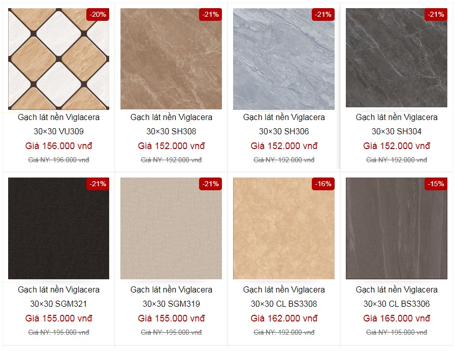 Bảng giá gạch lát nền Viglacera 30×30 tính ứng dụng tốt, giá rẻ